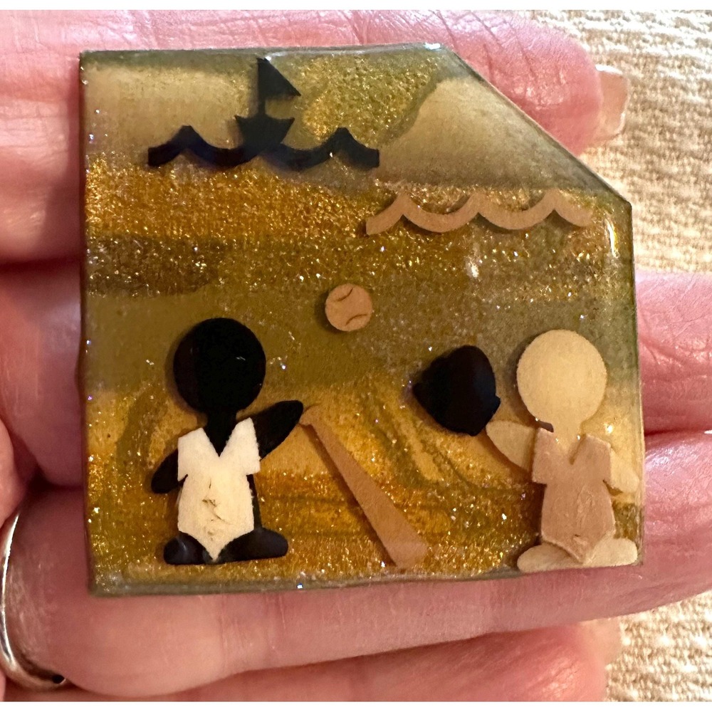 Little People Pin by Lucinda Playing Baseball
